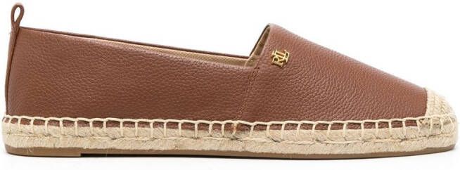 Lauren Ralph Lauren Cameryn leren espadrilles Bruin