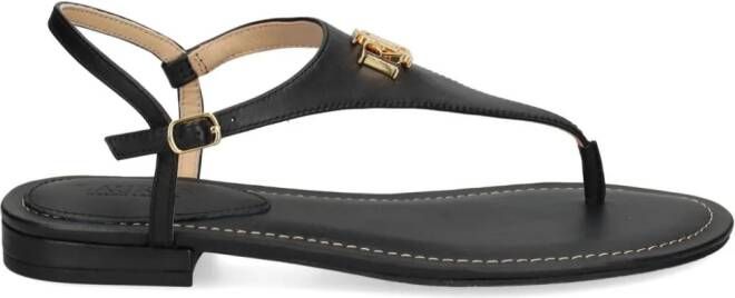 Lauren Ralph Lauren Ellington leren sandalen Zwart