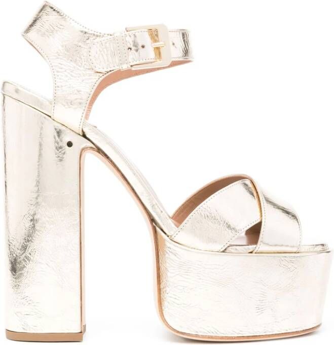 Laurence Dacade Soir gelamineerde sandalen Goud