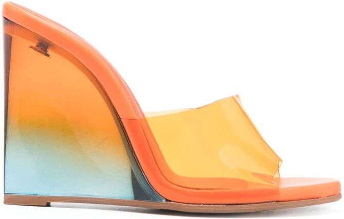 Le Silla Kira leren sandalen Oranje