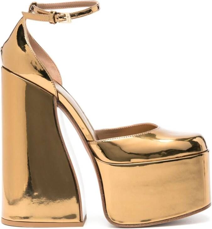 Le Silla Nikki 170 mm lakleren pumps met plateauzool Goud