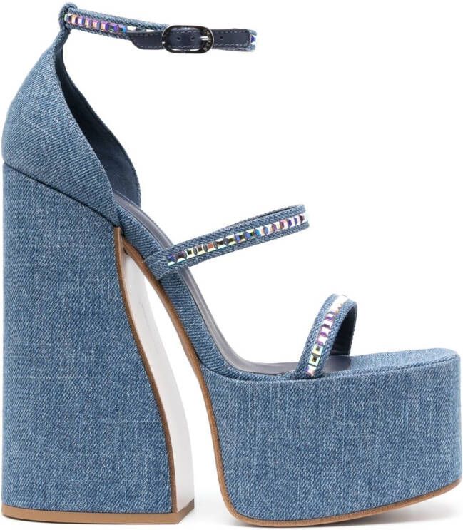 Le Silla Nikki sandalen met plateauzool Blauw