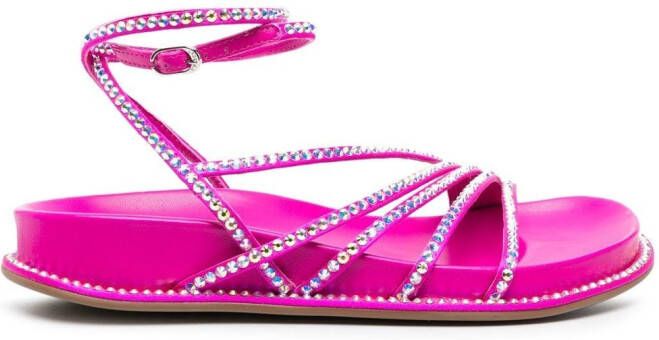 Le Silla Sandalen verfraaid met kristallen Roze