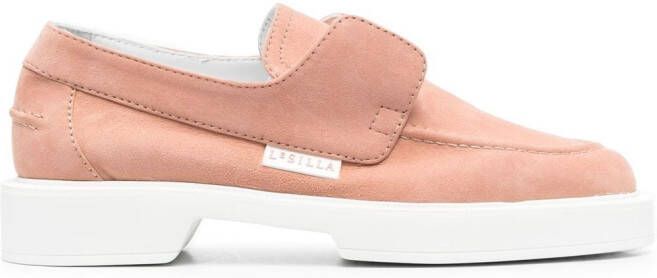 Le Silla Yatch suède mocassins Roze