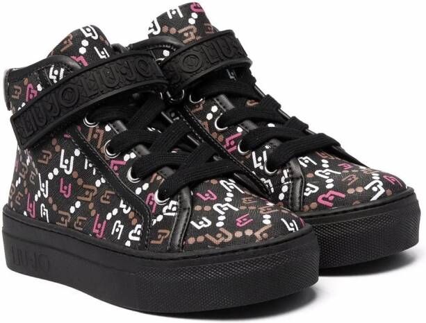 Liu Jo Kids Sneakers met logoprint Zwart