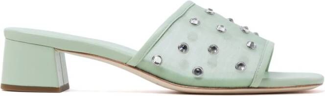 Loeffler Randall Brooke Seafoam 38mm muiltjes met kristal Groen