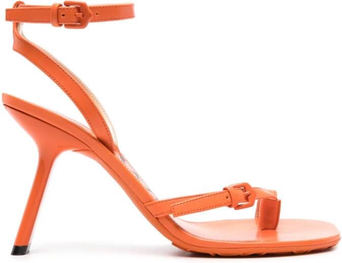 LOEWE 105mm Petal leren sandalen Oranje