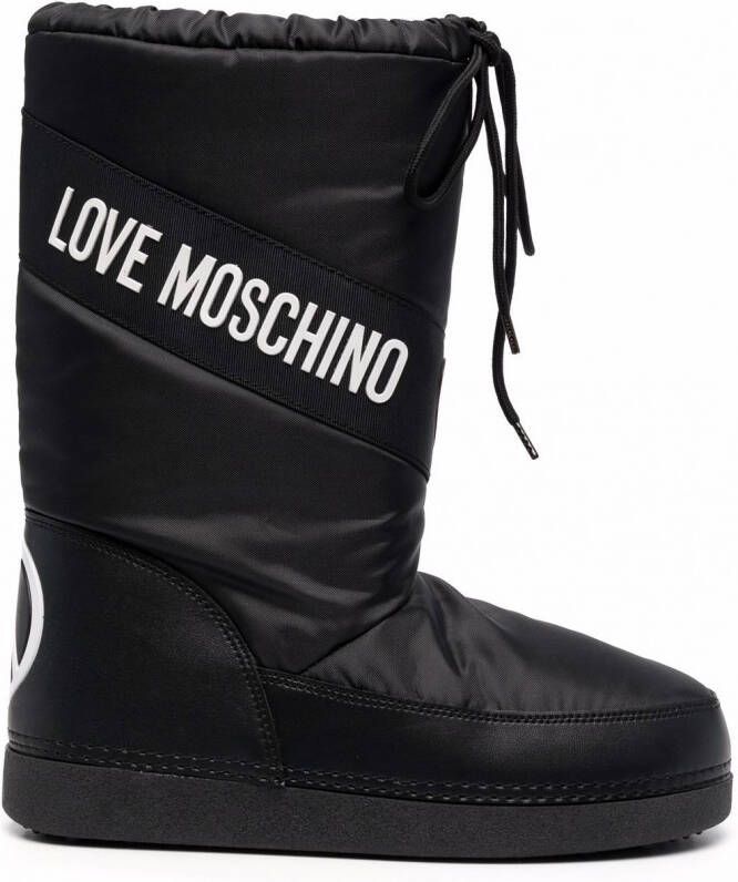 Love Moschino Laarzen met logoprint Zwart