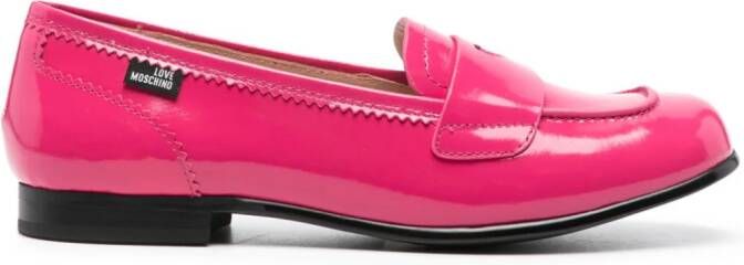 Love Moschino Leren loafers Roze