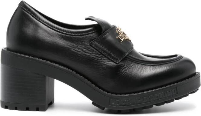 Love Moschino Leren loafers Zwart