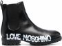 Love Moschino Enkellaarzen met logoprint Zwart - Thumbnail 1