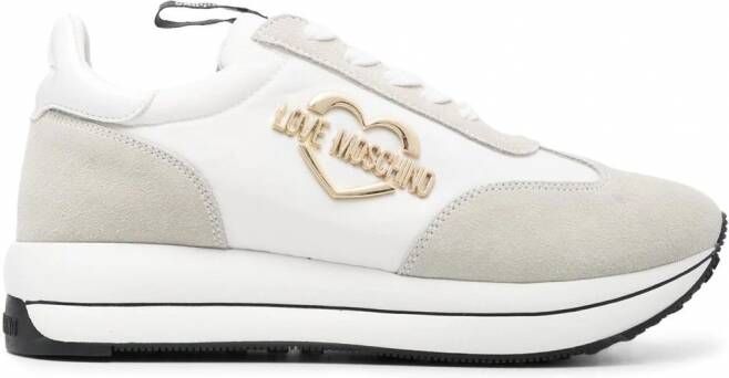 Love Moschino Sneakers met logo Wit