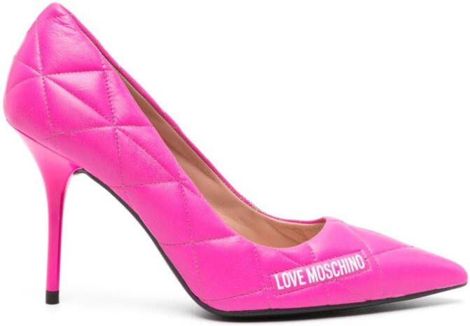 Love Moschino Pumps met logoprint Roze