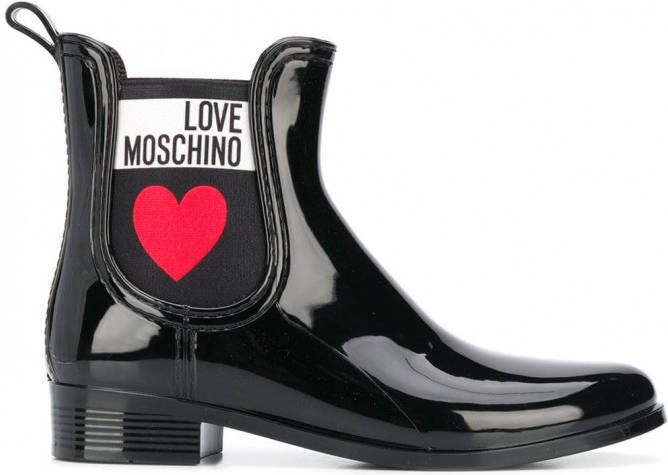 Nieuwe betekenis Beer spier Love Moschino Regenlaarzen met hartprint Zwart - Schoenen.nl