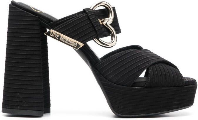 Love Moschino Sandalen met gekruiste bandjes Zwart