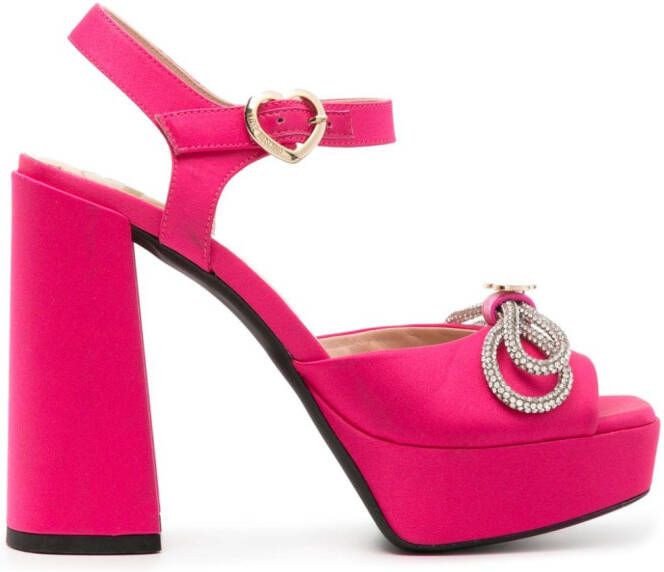 Love Moschino Sandalen met plateauzool Roze