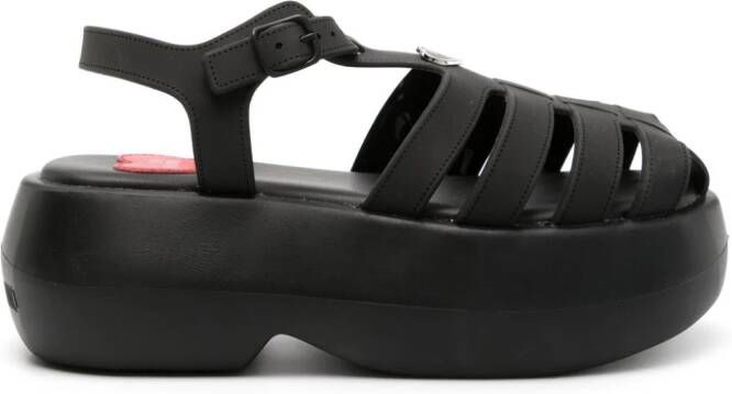 Love Moschino Sandalen met plateauzool Zwart