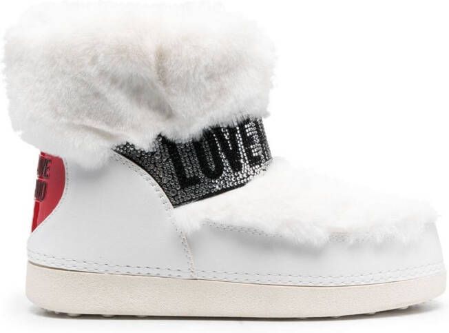 Love Moschino Snowboots verfraaid met logo Wit