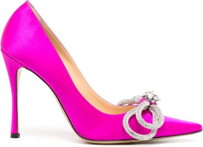 MACH & MACH Double Bow pumps verfraaid met kristallen Roze