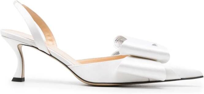 MACH & MACH Le Cadeau satijnen slingback pumps Beige