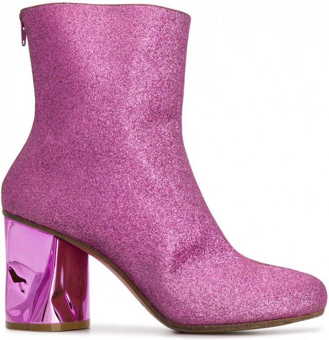 Maison Margiela Enkellaarzen met glitter Roze