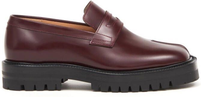 Maison Margiela Tabi leren loafers Rood