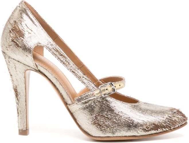 Maison Margiela 100mm lurex Mary-Jane pumps Goud