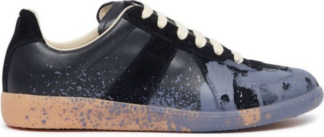 Maison Margiela Replica Paint leren sneakers Zwart