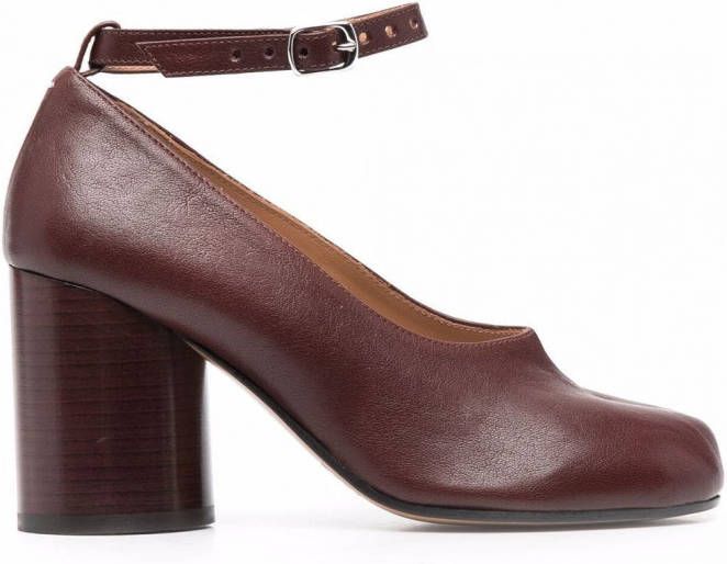 Maison Margiela Tabi leren Mary Jane pumps Bruin