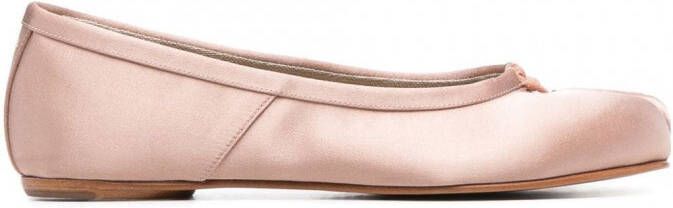 Maison Margiela Tabi satijnen ballerina's Roze