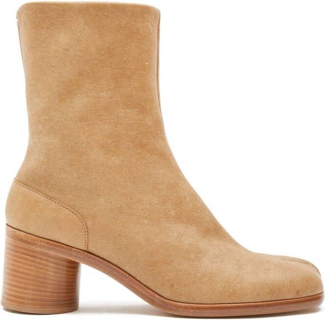 Maison Margiela Tabi 60mm leren enkellaarzen Beige