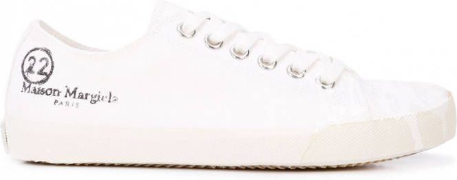 Maison Margiela Tabi sneakers met verfspatten Wit