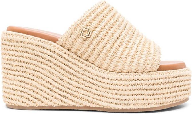 Maje Espadrilles met sleehak Beige