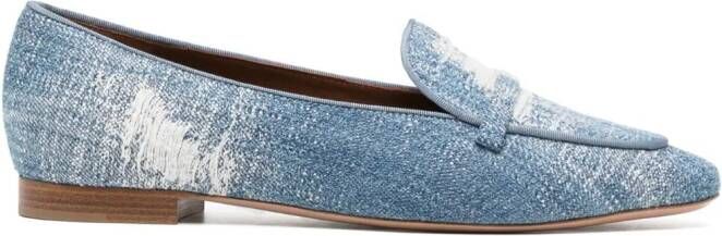 Malone Souliers Loafers met gerafelde afwerking Blauw