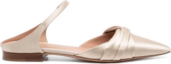 Malone Souliers Uma Twist satijnen muiltjes Beige