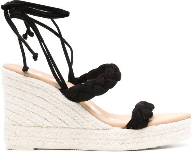 Manebi Espadrilles met sleehak Zwart