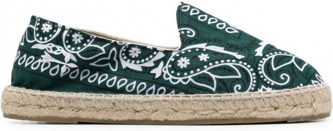 Manebi Espadrilles met bandanaprint Groen