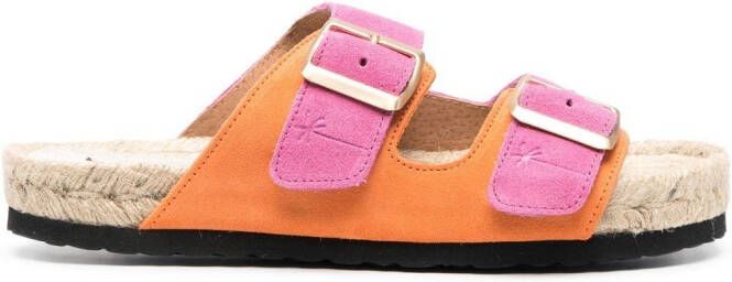 Manebi Slippers met colourblocking Roze