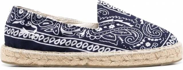 Manebi Espadrilles met bandanaprint Blauw