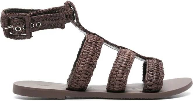 Manebi Geweven sandalen Bruin