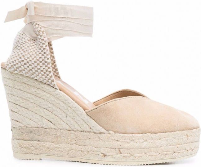 Manebi Hamptons espadrilles met veters Beige