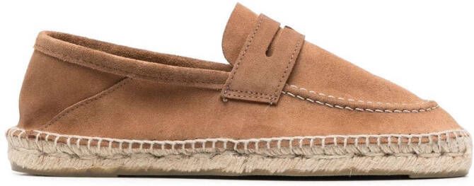 Manebi Hamptons suède espadrilles Bruin