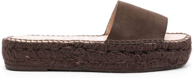 Manebi Hamptons suède espadrilles Bruin