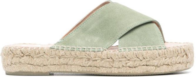 Manebi Hamptons suède espadrilles Groen