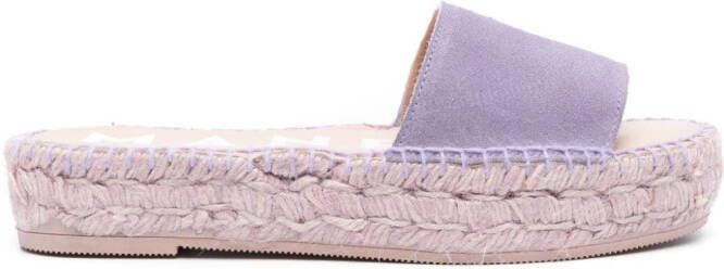 Manebi Hamptons suède espadrilles Paars