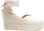 Manebi Hartvormige espadrilles met sleehak Wit - Thumbnail 1