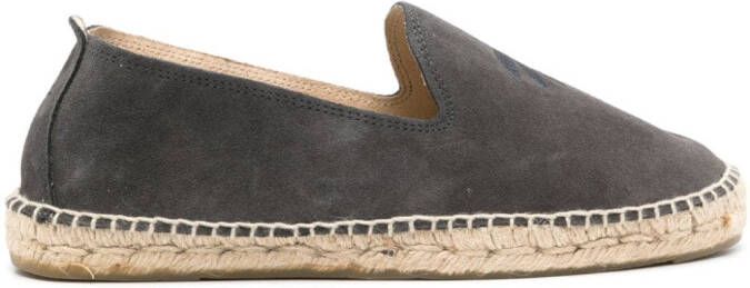 Manebi Espadrilles met geborduurd logo Grijs