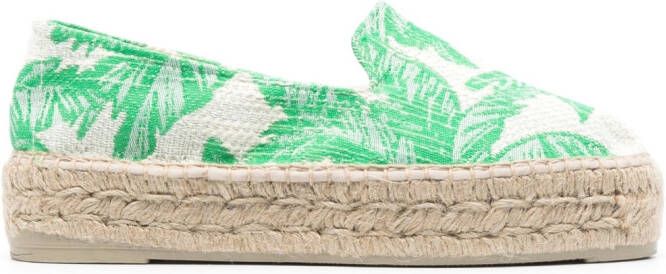 Manebi Gea espadrilles met plateauzool Groen