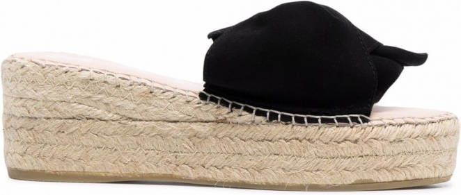 Manebi Espadrilles met plateauzool Zwart