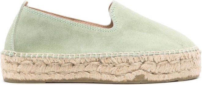 Manebi Suède espadrilles Groen